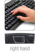 Using the Half-QWERTY Keyboard with the right hand